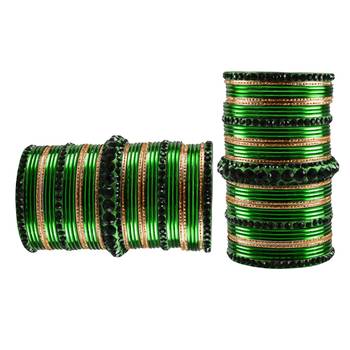 Multi Stone Brass Bangle 2