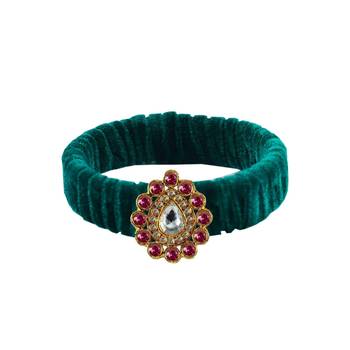 Green Stone Brass Bangle 1