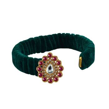 Green Stone Brass Bangle 2