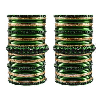 Multi Stone Brass Bangle 1