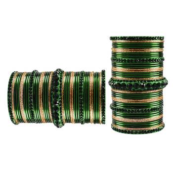 Multi Stone Brass Bangle 2