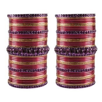 Multi Stone Brass Bangle 1