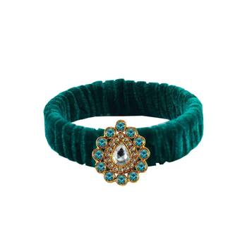 Green Stone Brass Bangle 1