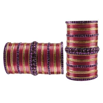 Multi Stone Brass Bangle 2