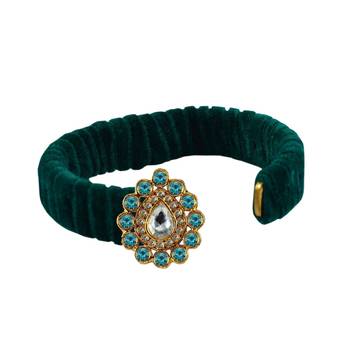Green Stone Brass Bangle 2