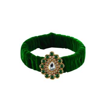 Light Green Stone Brass Bangle 1
