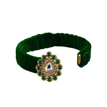 Light Green Stone Brass Bangle 2