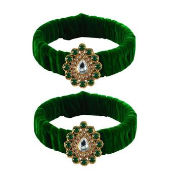 Light Green Stone Brass Bangle 1