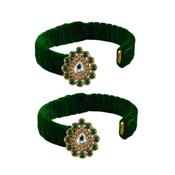 Light Green Stone Brass Bangle 2