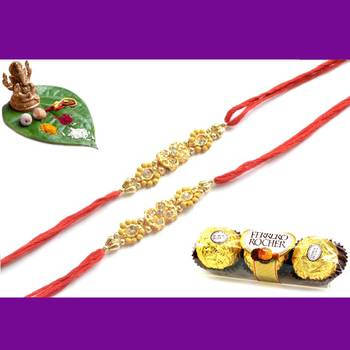 multicolor Beaded Brother Rakhi With Rocher Ferrero For Rakshabandhan 1