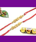 multicolor Beaded Brother Rakhi With Rocher Ferrero For Rakshabandhan