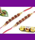 multicolor Beaded Brother Rakhi With Rocher Ferrero For Rakshabandhan