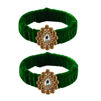 Light Green Stone Brass Bangle 1