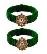 Light Green Stone Brass Bangle