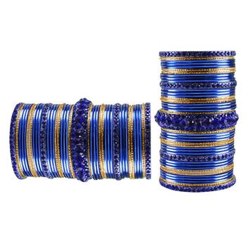 Multi Stone Brass Bangle 2