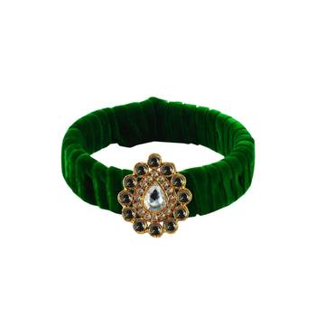 Light Green Stone Brass Bangle 1