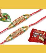 multicolor Beaded Brother Rakhi For Rakshabandhan