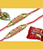 multicolor Beaded Brother Rakhi For Rakshabandhan