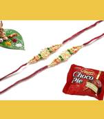 multicolor Beaded Brother Rakhi For Rakshabandhan