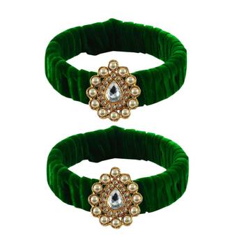 Light Green Stone Brass Bangle 1