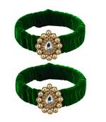 Light Green Stone Brass Bangle