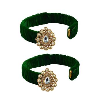 Light Green Stone Brass Bangle 2