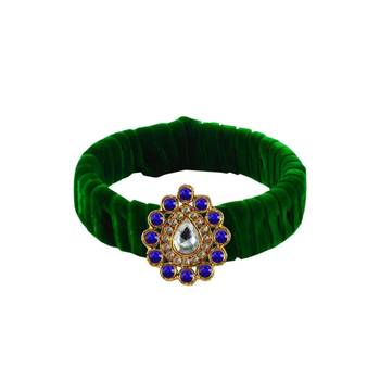 Light Green Stone Brass Bangle 1