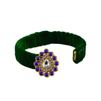 Light Green Stone Brass Bangle 2