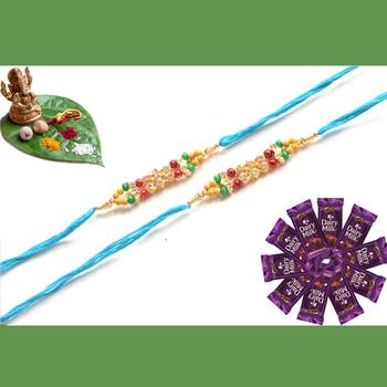 multicolor Beaded Brother Rakhi  For Rakshabandhan 1