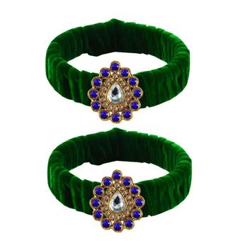 Light Green Stone Brass Bangle 1