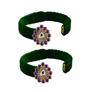 Light Green Stone Brass Bangle 2