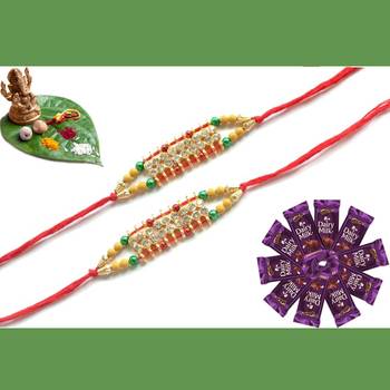 multicolor Beaded Brother Rakhi  For Rakshabandhan 1