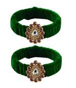 Light Green Stone Brass Bangle