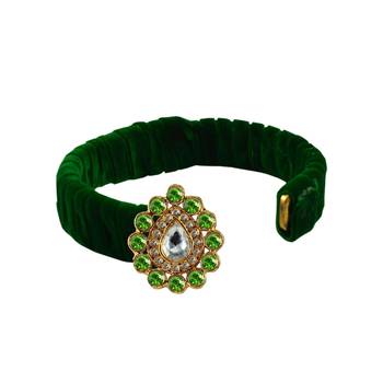 Light Green Stone Brass Bangle 2