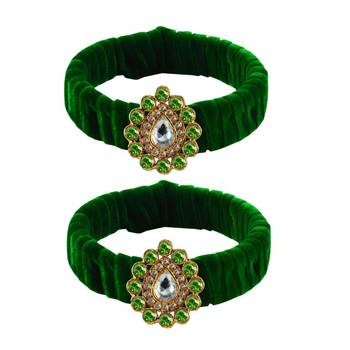 Light Green Stone Brass Bangle 1