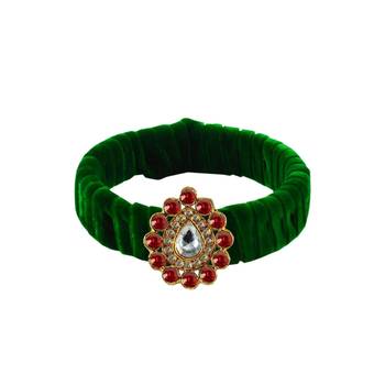 Light Green Stone Brass Bangle 1