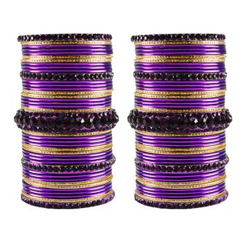 Multi Stone Brass Bangle 1