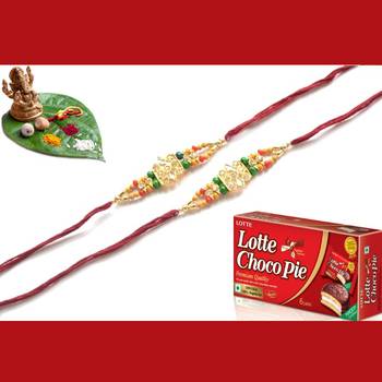 multicolor Beaded Brother Rakhi  For Rakshabandhan 1
