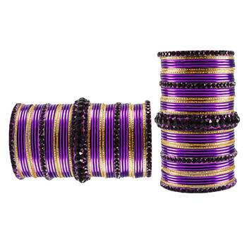 Multi Stone Brass Bangle 2