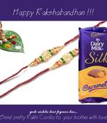 multicolor Beaded Brother Rakhi  For Rakshabandhan
