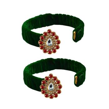Light Green Stone Brass Bangle 2