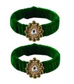 Light Green Stone Brass Bangle