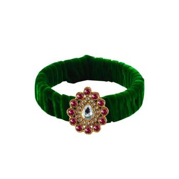 Light Green Stone Brass Bangle 1