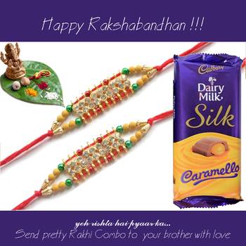 multicolor Beaded Brother Rakhi  For Rakshabandhan 1