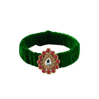 Light Green Stone Brass Bangle 1