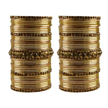 Multi Stone Brass Bangle 1
