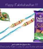 multicolor Beaded Brother Rakhi  For Rakshabandhan