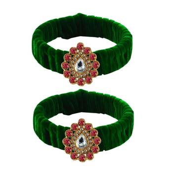 Light Green Stone Brass Bangle 1