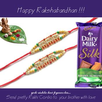 multicolor Beaded Brother Rakhi  For Rakshabandhan 1
