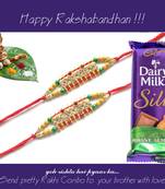 multicolor Beaded Brother Rakhi  For Rakshabandhan